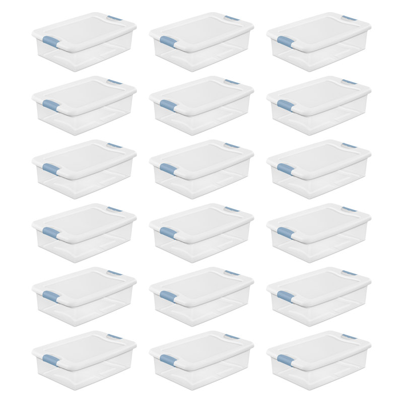 Sterilite Plastic Clear Stackable Latching Storage Box Container