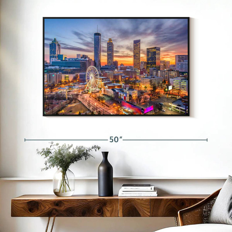 Atlanta Twilight Sky, Cadre flottant noir, 40 po x 27 po