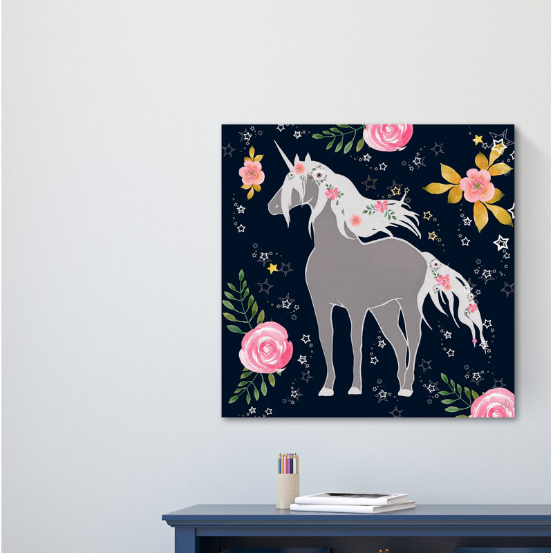 Absher «Flower Garden Unicorn», reproduction sur toile tendue, H 32 po x l 32 po