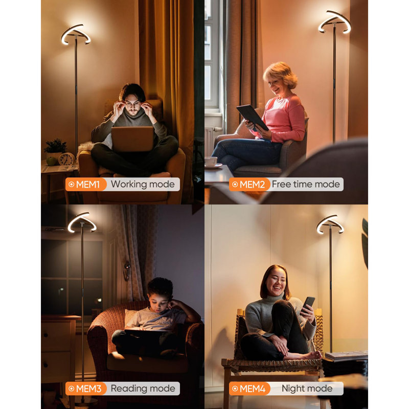 Lampe sur pied à DEL 20W, Brun