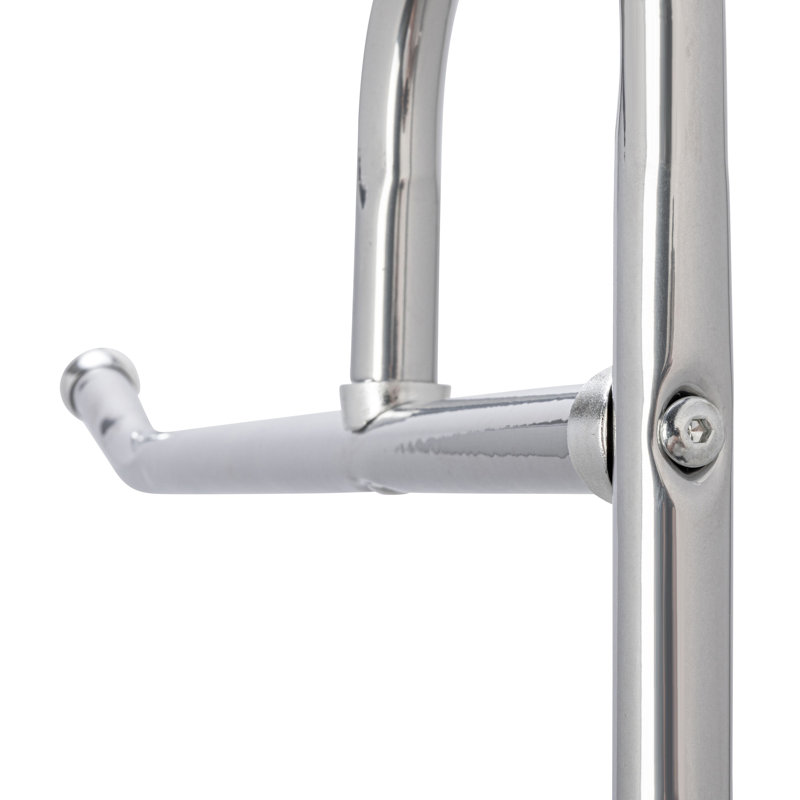 Chrome Rolling Laundry Cart with Basket and Hanging Bar