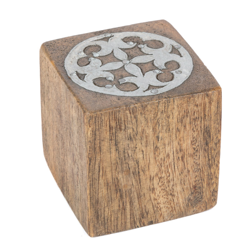 Rustic Mango Wood and Metal Tic Tac Toe Game