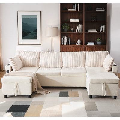 Canapé-lit modulaire, chaises de rangement doubles et ports USB