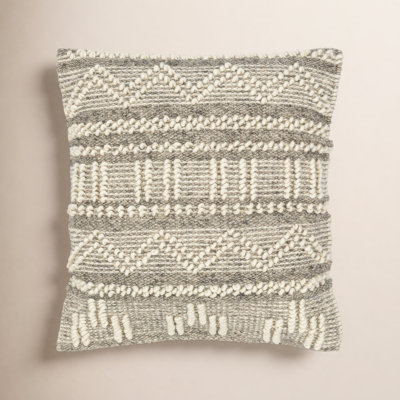 Reni Geometric Wool Blend Reversible Throw Pillow