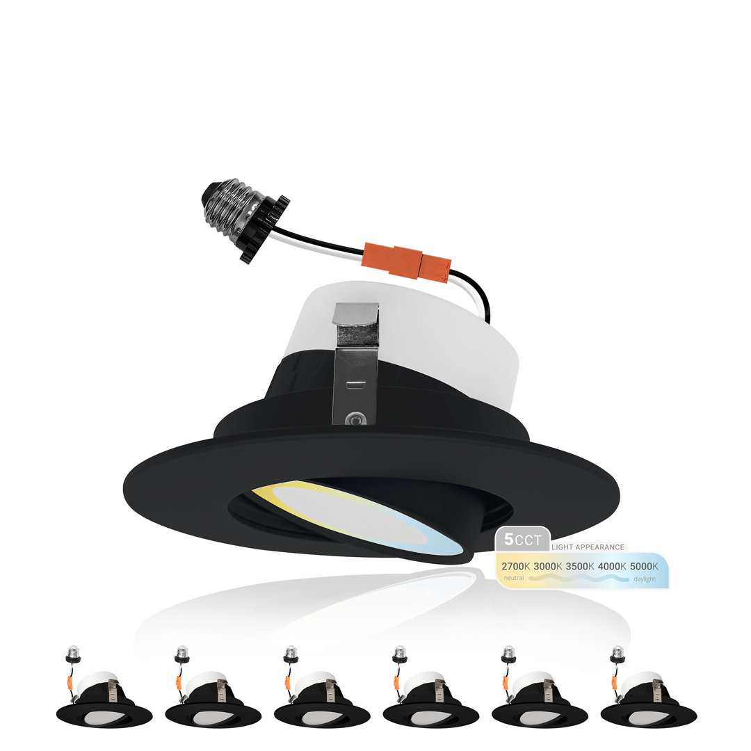 4" Selectable CCT Remodel LED Retrofit Recessed Lighting Kit (Set of 6) NUWATT 