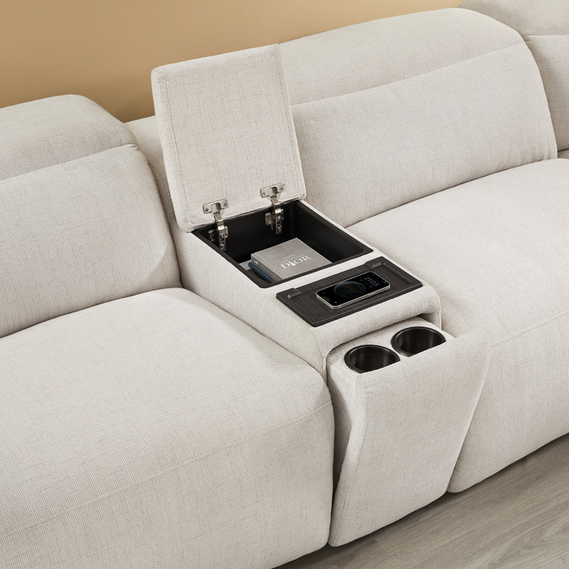 Canapé modulaire inclinable électrique 5 pièces Wall-hugger, Face à la droite, H 39,4 po x l 138,2 po x P 91,7 po