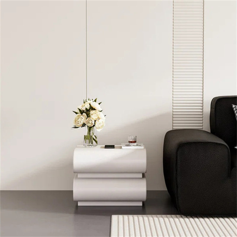 Table de chevet 2 tiroirs Hum minimal, Ensemble de 1