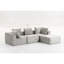 Tous - Compressé, 4 sièges, gris fumée, velours côtelé, sans assemblage, modulaire, structure modulaire de salon personnalisée, disposition personnalisable