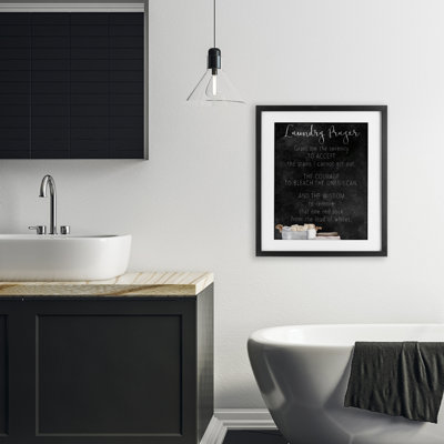 Accept The Stains Laundry Prayer Framed Print Under Glass, design by Kim Allen