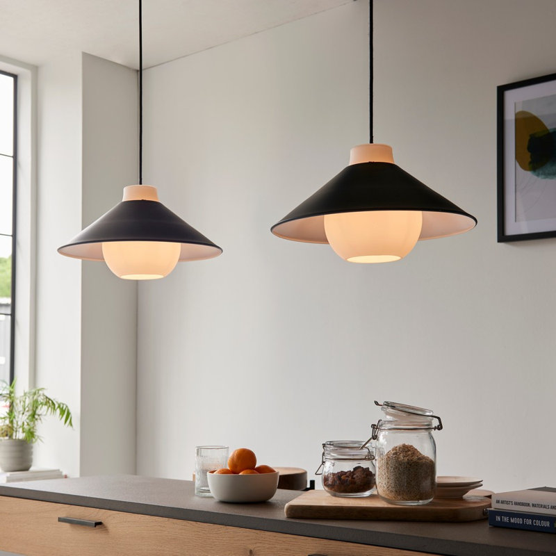 Sudley 1 - Light Matt Black Cone Pendant