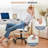 Armless Office Swivel Chair Leather Vanity Chair (Set of 2)-1835822736