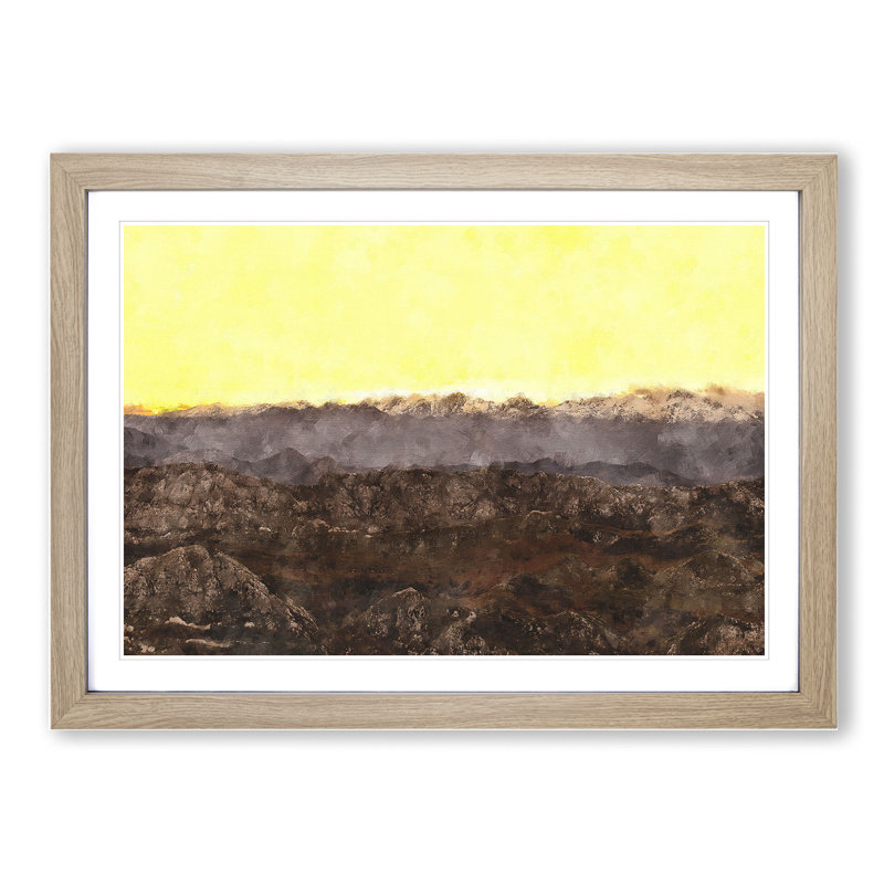 Mountains in Colunga Spain - Framed Print, 27cm H x 36cm W x 2cm D, Oak Framed