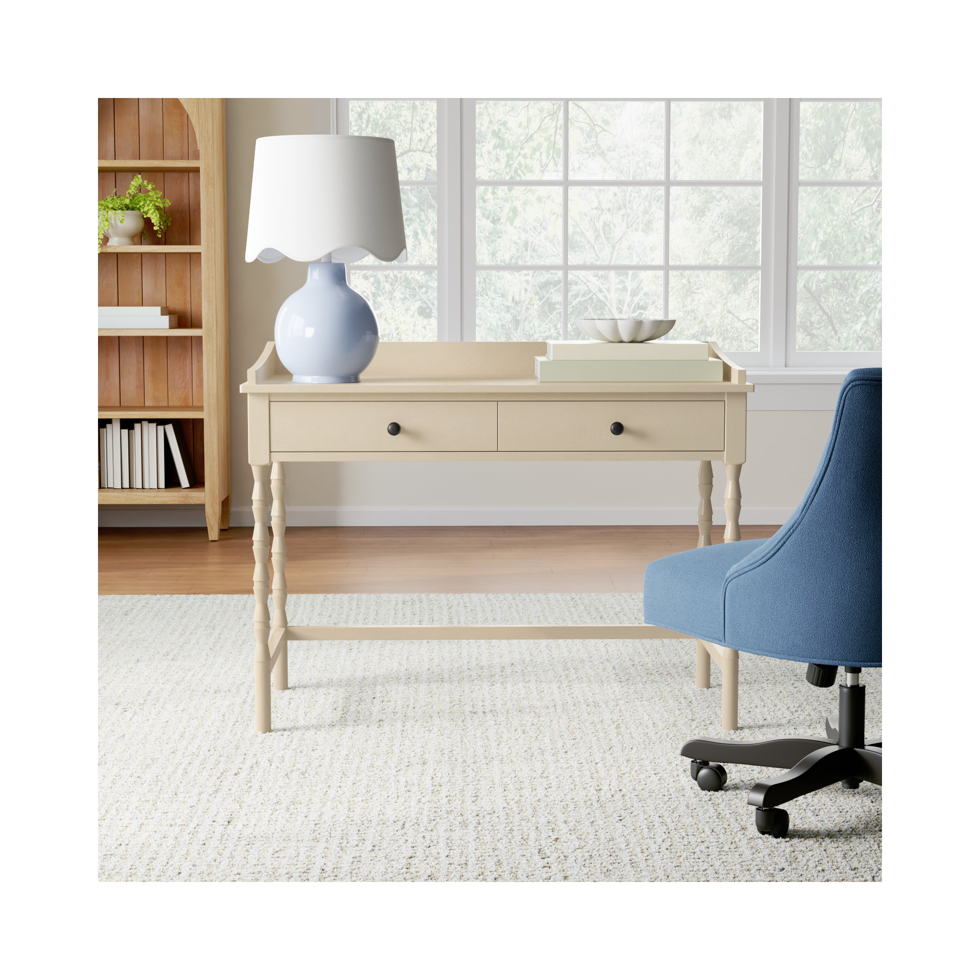 Mia Writing Desk with Drawers , Sand