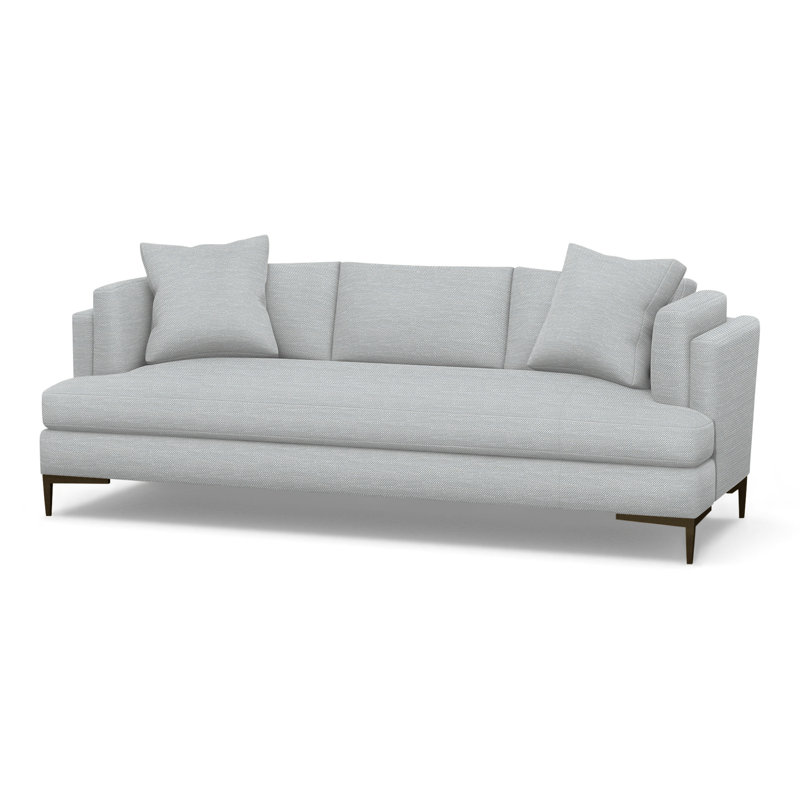 Aiden Upholstered 90.5'' Sofa, Antique Bronze, Perigold Tres Chic Ice Blue