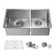 33'' L Undermount Double Bowl Stainless Steel Kitchen Sink