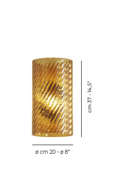 Armonia Wall Lamp 14 Fume' Rombi Matt Black Nickel E12 Ul, Matte Gold, Dark Amber Striped