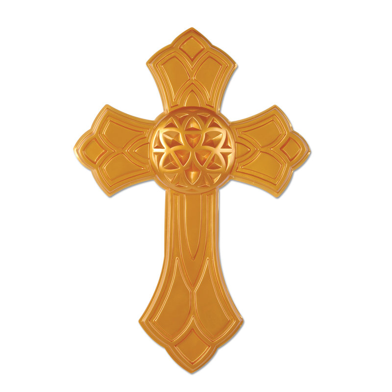 Croix dorée en plastique - 17½ po x 12 po - paquet de 24