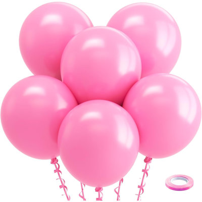 Ballons roses 18 pouces - paquet de 30 gros ballons roses épais gros ballons ronds en latex rose pour anniversaire douche nuptiale genre révéler des décorations de fête de mariage
