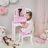 Teamson Kids Sweethearts Kids Play Vanity Table & Stool w/ LED, White & Pink