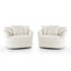 Fauteuil demi-tonneau surdimensionné ultra moelleux en fausse fourrure de lapin avec trois coussins-112384359
