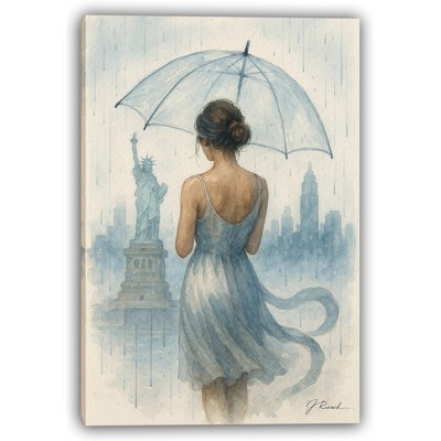 «Liberty in Rain», reproduction sur toile tendue