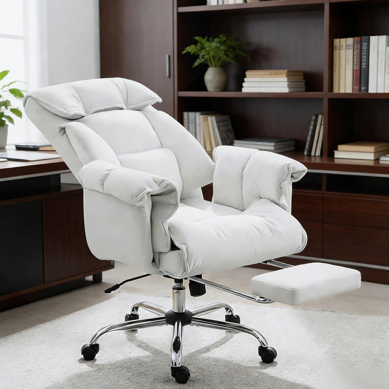 Chaise de bureau inclinable avec repose-pieds, chaise de bureau à haut dossier