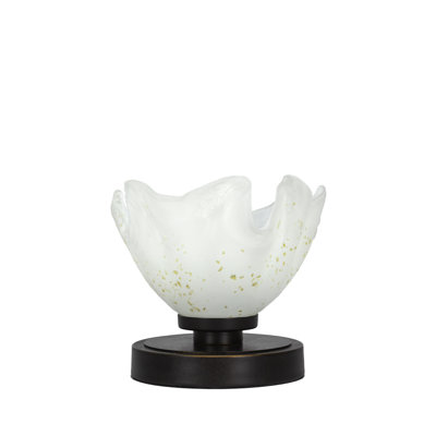 Lannah Accent Lamp Shown In Dark Granite Finish With 7" Gold Ice Glass