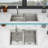 Outdoor Double Bowl Drop-In Stainless Steel Sink With Workstation