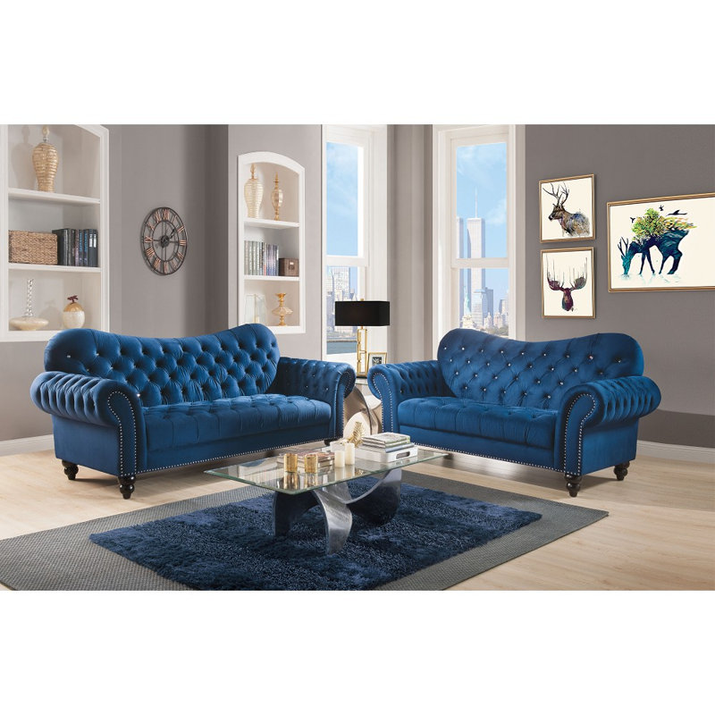Ensemble de salon configurable chesterfield Munsey