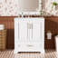 Meuble-lavabo autoportant de 30 po avec lavabo, panneau de fibres à densité moyenne et structure en bois massif, 1 tiroir de séparation et 2 portes à fermeture en douceur (double tablette sur la porte)-842258622-842258620
