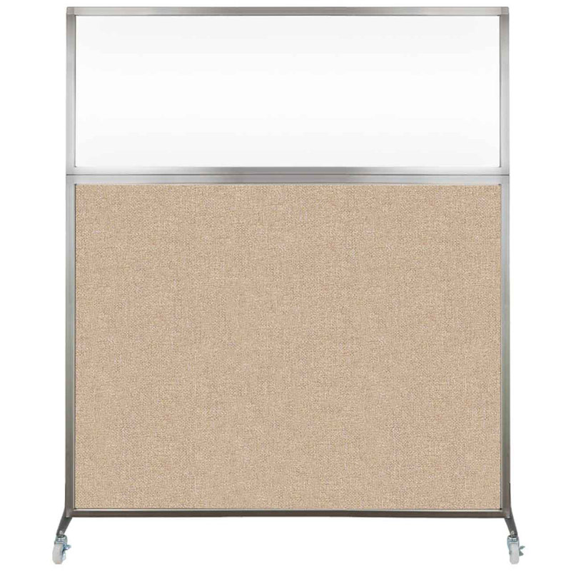 Cloison de bureau Hush - fenêtre transparente, 72", Rouge
