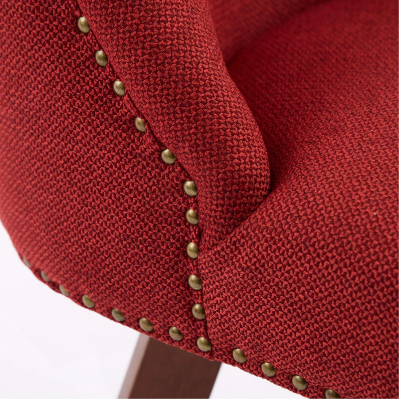 Telesha Swivel Counter Stool, Red Fabric