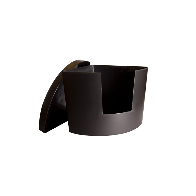 Grand bac à litière d'angle pour chat, 16.5" H x 25" W x 17.5" D, Noir