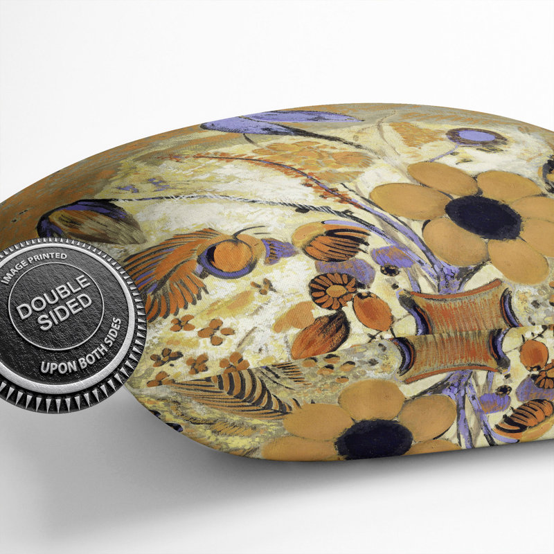 Etruscan Vase With Flowers Square Throw Cushion, 55cm H x 55cm W x 20cm D