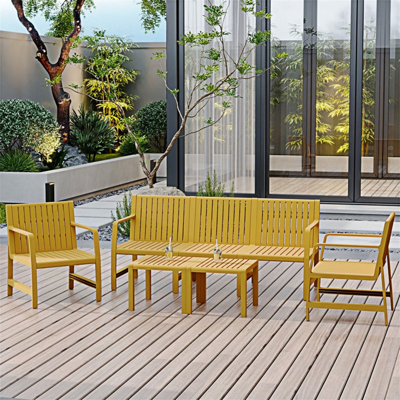 Ensemble de meubles 5 pièces, Jaune