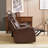 72.04" W Top Genuine Leather Power Reclining Loveseat With Adjustable Headrest, Built-In Cup Holders, Console, USB & Wireless Charging-365806690