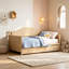Lit de jour double en bois massif avec tiroir-lit à roulettes, canapé-lit simple multifonctionnel pour chambre ou salon, sans sommier, couleur naturelle.-202355478