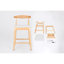 Tabourets de comptoir en bois massif de style moderne Mid-Century 24 po, tabourets de bar rembourrés avec pieds en bois pour îlot de cuisine