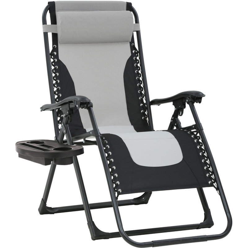 Wayman Folding Recliner Chair, Gray