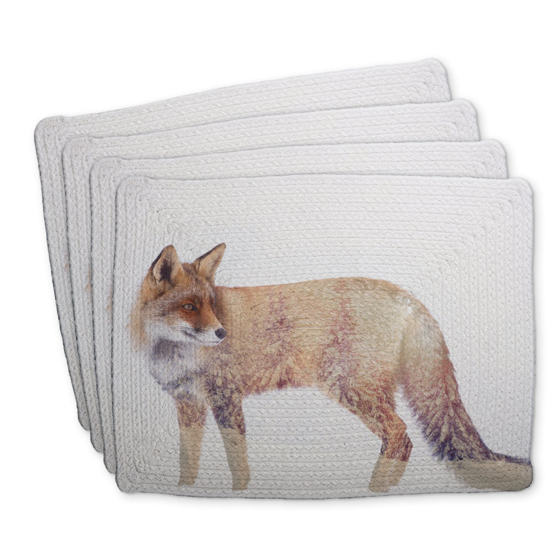 Forest and Fox Braided Polyester Placemats | Set of 4