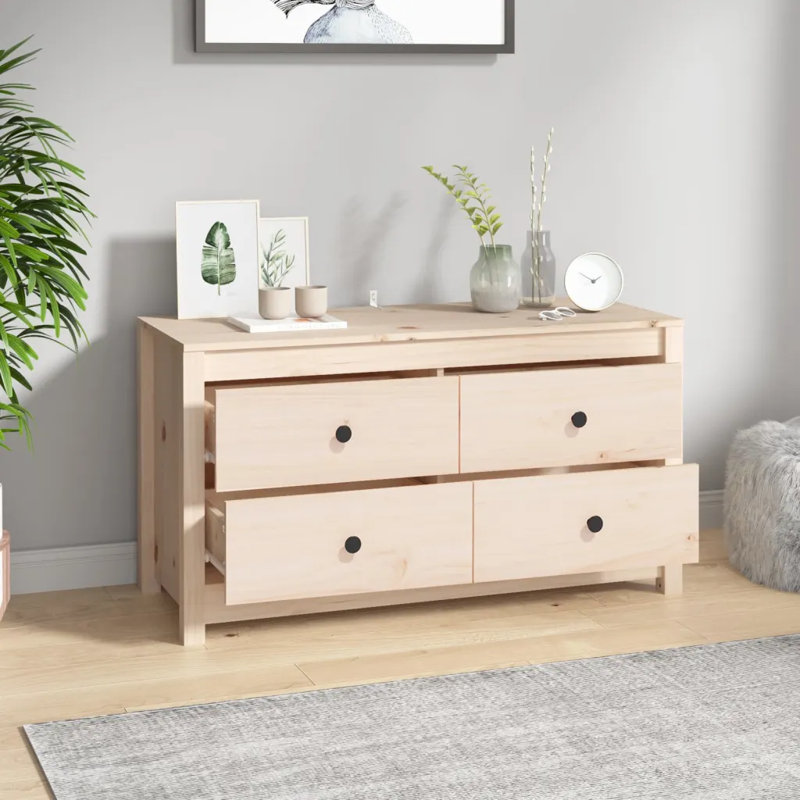 Kasecky 100cm Solid Wood Sideboard, Brown