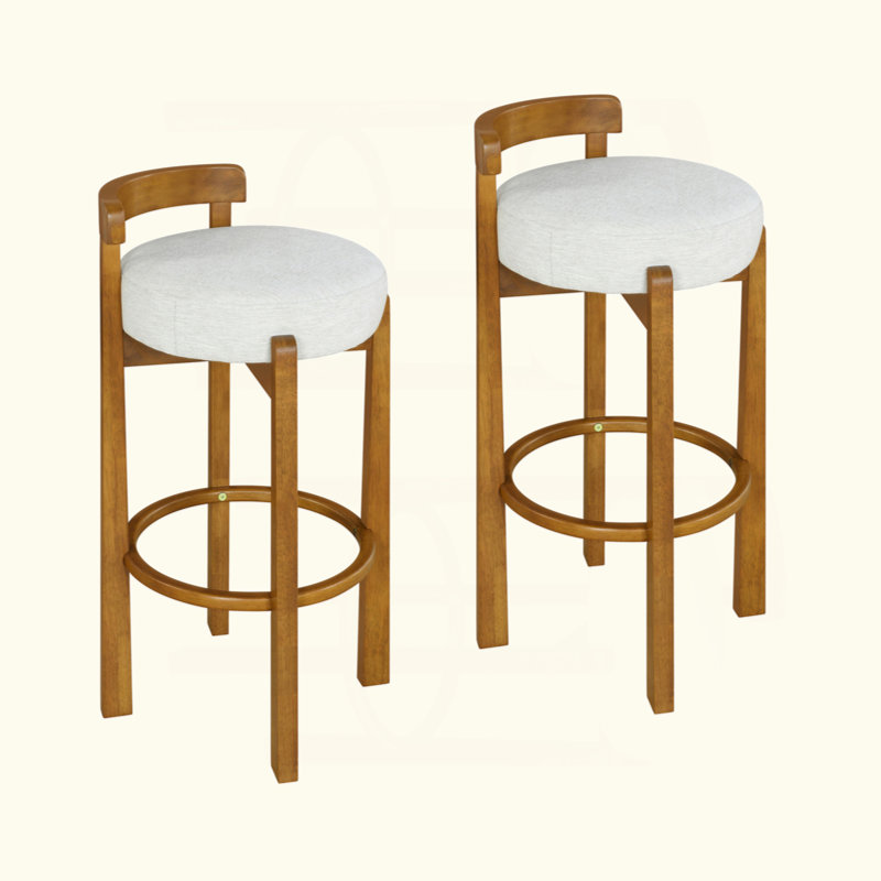 Ensemble de 2 tabourets de bar Elise, Ivoire ivoire