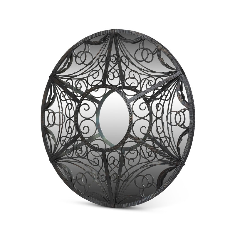 Round Metal Wall Mirror, 36.50" x 36.50