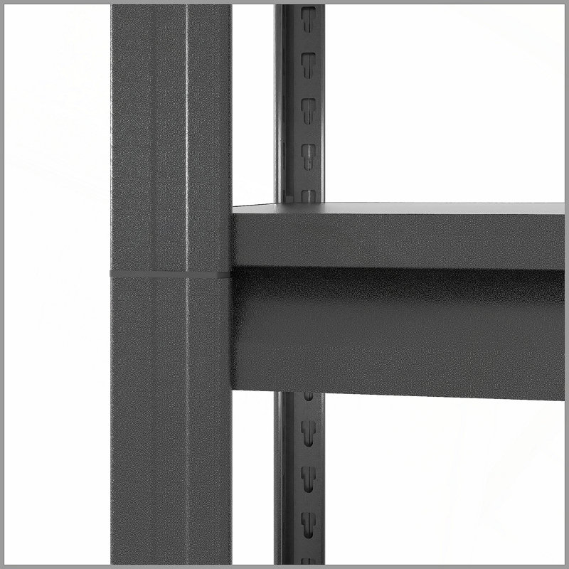 Étagère robuste ajustable à 5 niveaux avec panneau perforé 72 po H 72 po, support de rangement industriel pour garage, entrepôt, bureau, cuisine - P 23,6 po x l 47,2 po x H 72 po