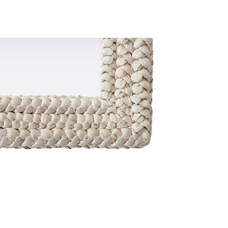 Dennard Cornhusk Mirror in Linen White, 40" x 40"