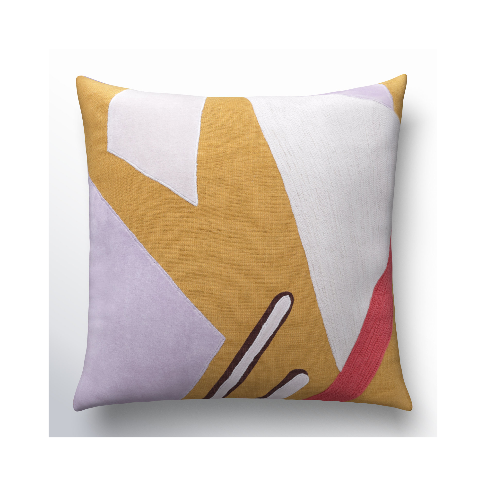 Astri Modern Patchwork Handmade Cotton Decorative Throw Pillow, Brown/Multicolor, Square 20", Down