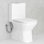 Compact Elongated Chair Height One Piece Toilet, 0.8/1.6 GPF WaterSense & MaP 1000g, Rimless Design, 25" Deep, 12-inch Rough-in