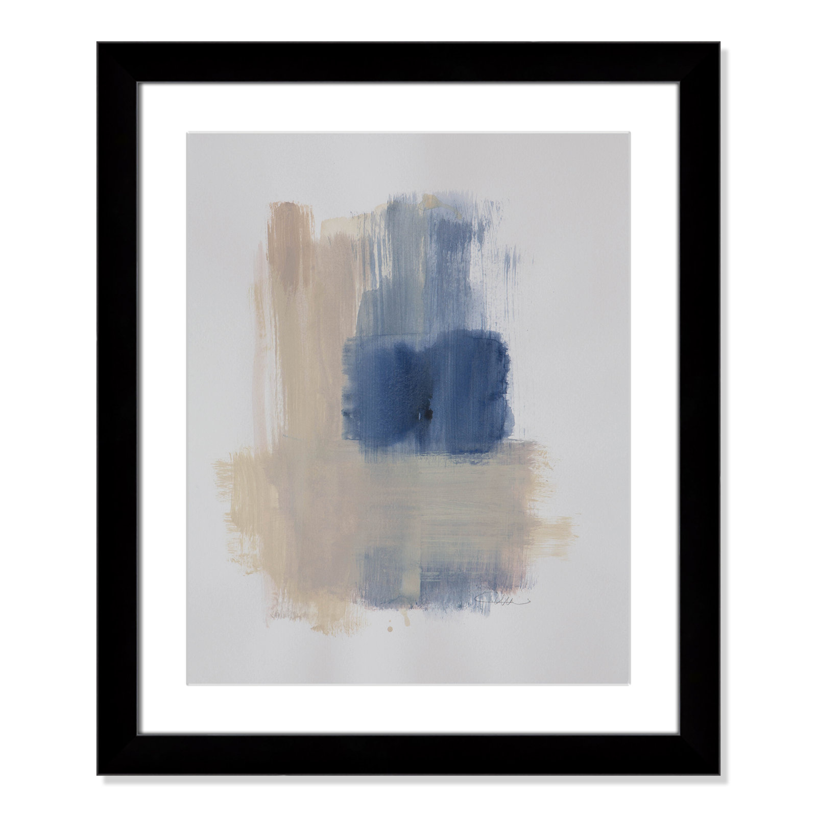 Esmeray "Powder Room Wash III" Print, Black Cube Frame Matted, 27" H x 23" W x 1.25" D  