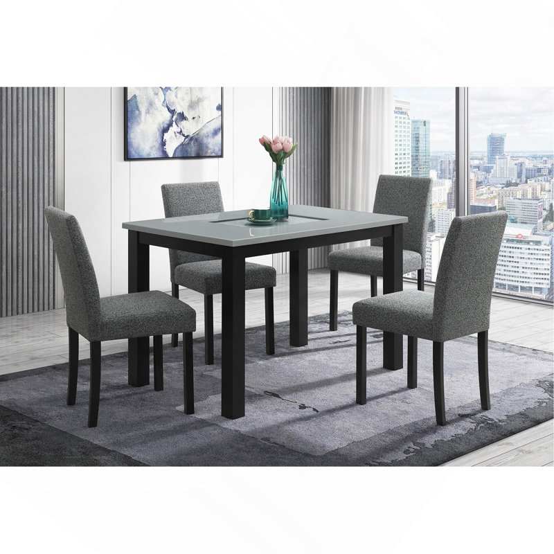 Dining Set, Black Wooden, Dining Room Furniture