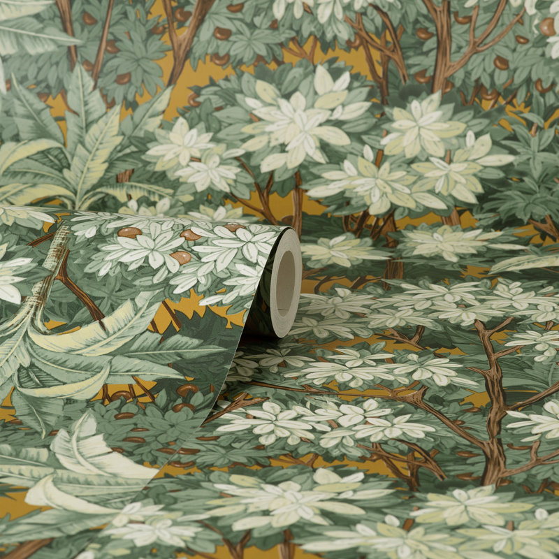 Kamali Moss Leopard Trees Wallpaper, Yellow